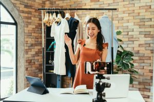 Woman influencer selling clothes online